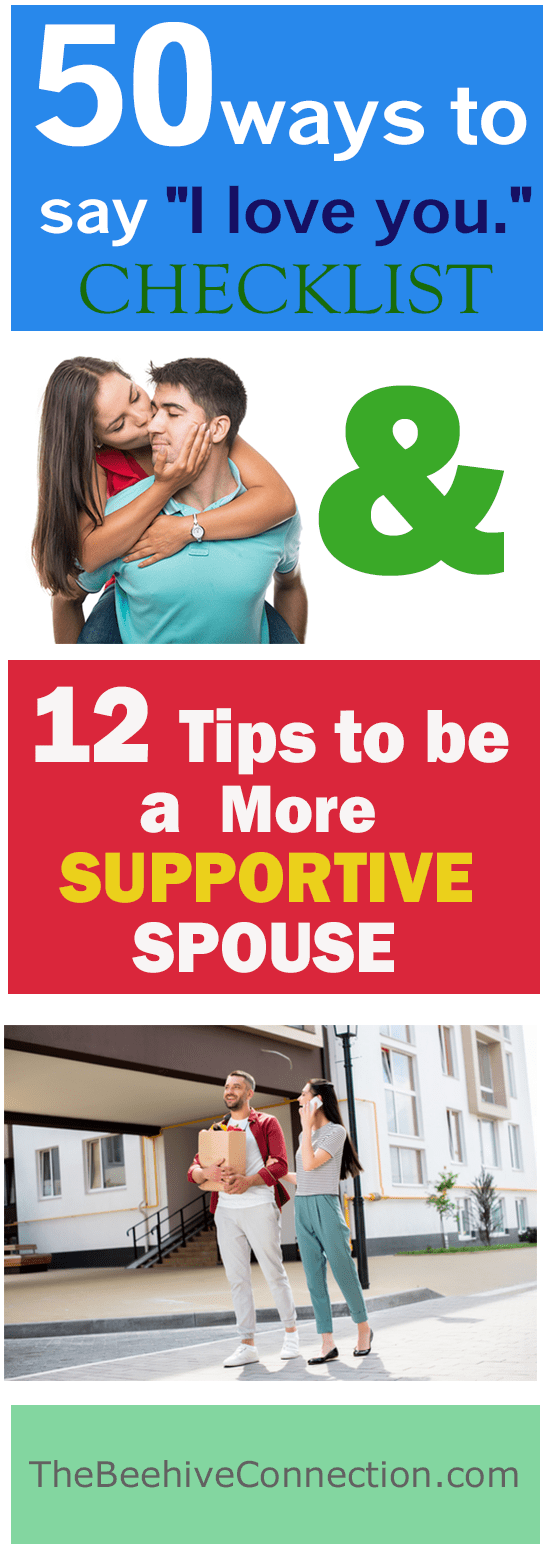 12 tips to be more supportive PLUS 50 Ways to Say "I love you" checklist