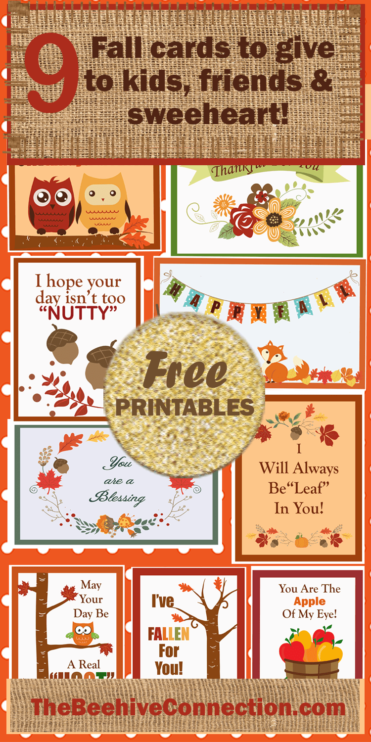 FREE Printables!! Fall Greeting Cards for Everyone in Your Life