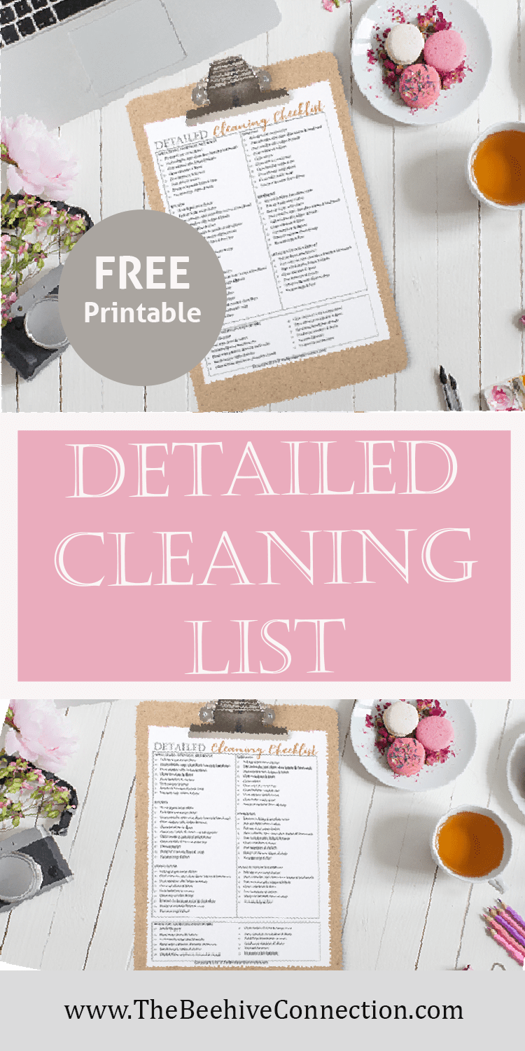 Detailed Cleaning Checklist Free Printable