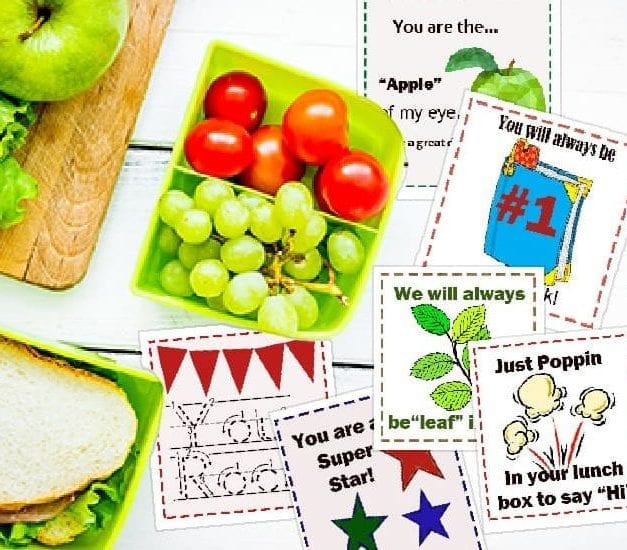 Lunch Box Note Cards FREE Printable