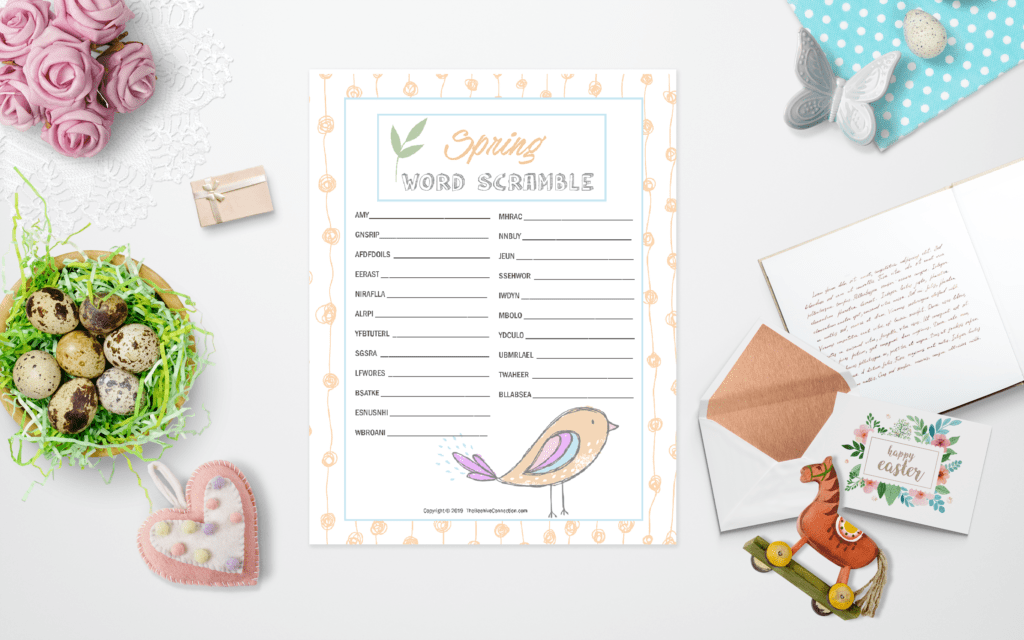 Spring Word Scramble FREE Printable The Beehive Connection