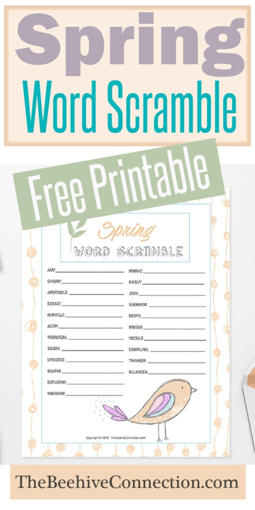 Spring Word Scramble FREE Printable