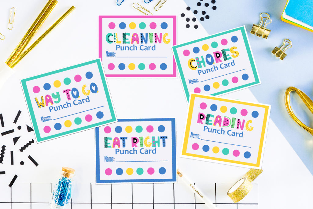Motivation for kids FREE Printable Punch Cards
