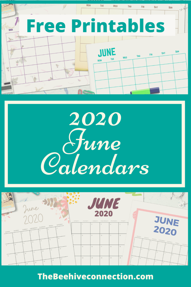 FREE June 2020 Calendar Printables for Everyone!