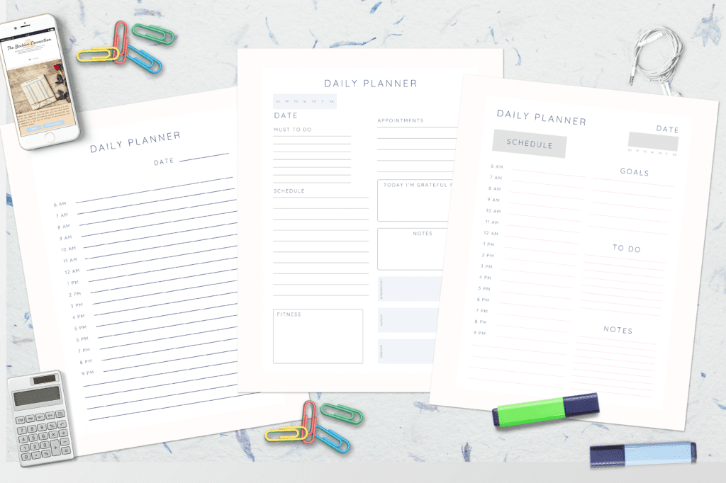 Daily Planning Pages Mockup