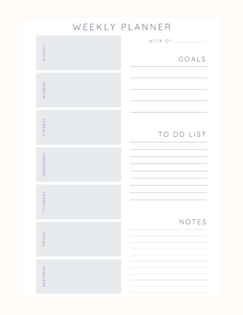 Weekly Planning Page