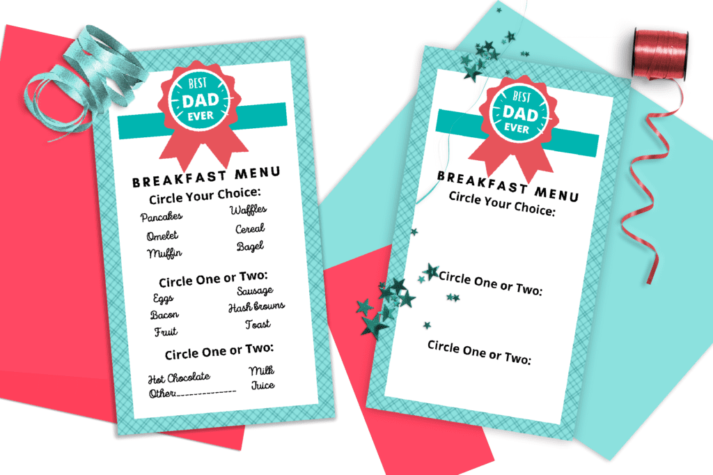 Father's Day Breakfast Menu Templates