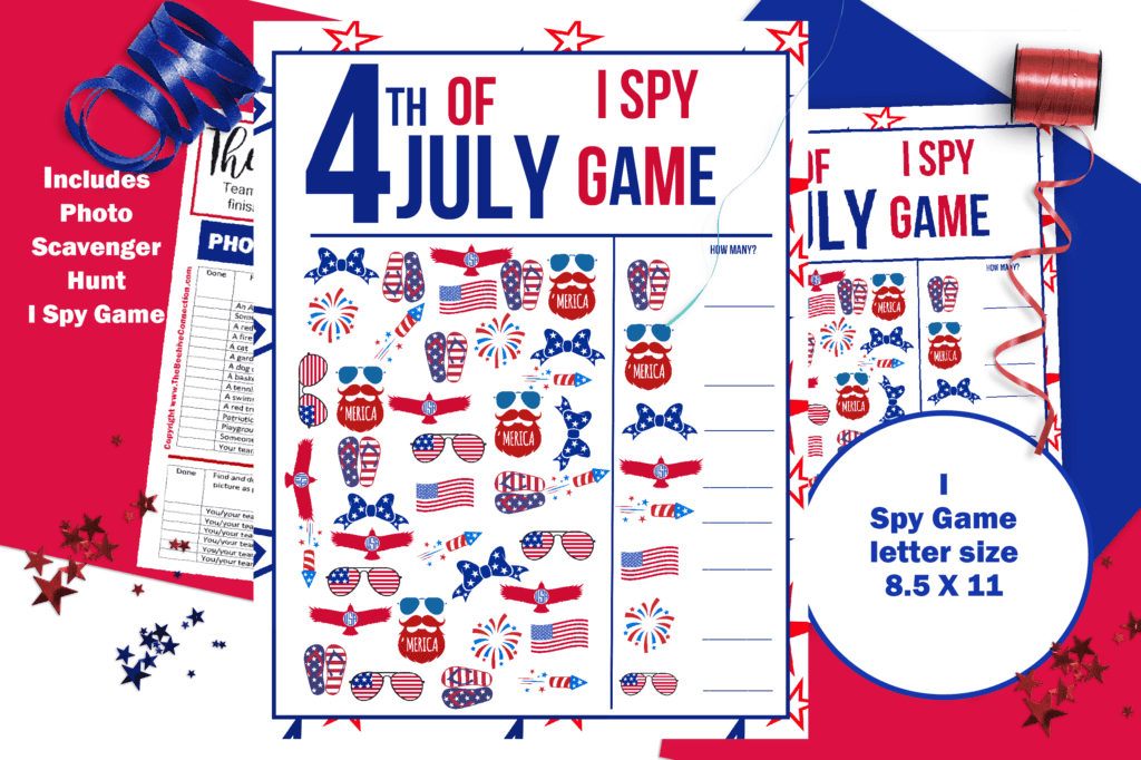 4th of July I Spy Game Mockup 4th of July Printables