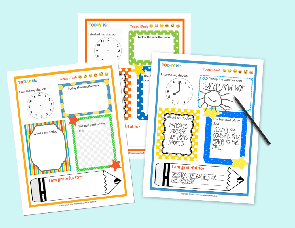 Kids Journaling Pages Mockup from Travel Games for kids
