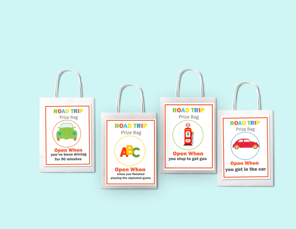 Prize bags mockup Travel Games for Kids