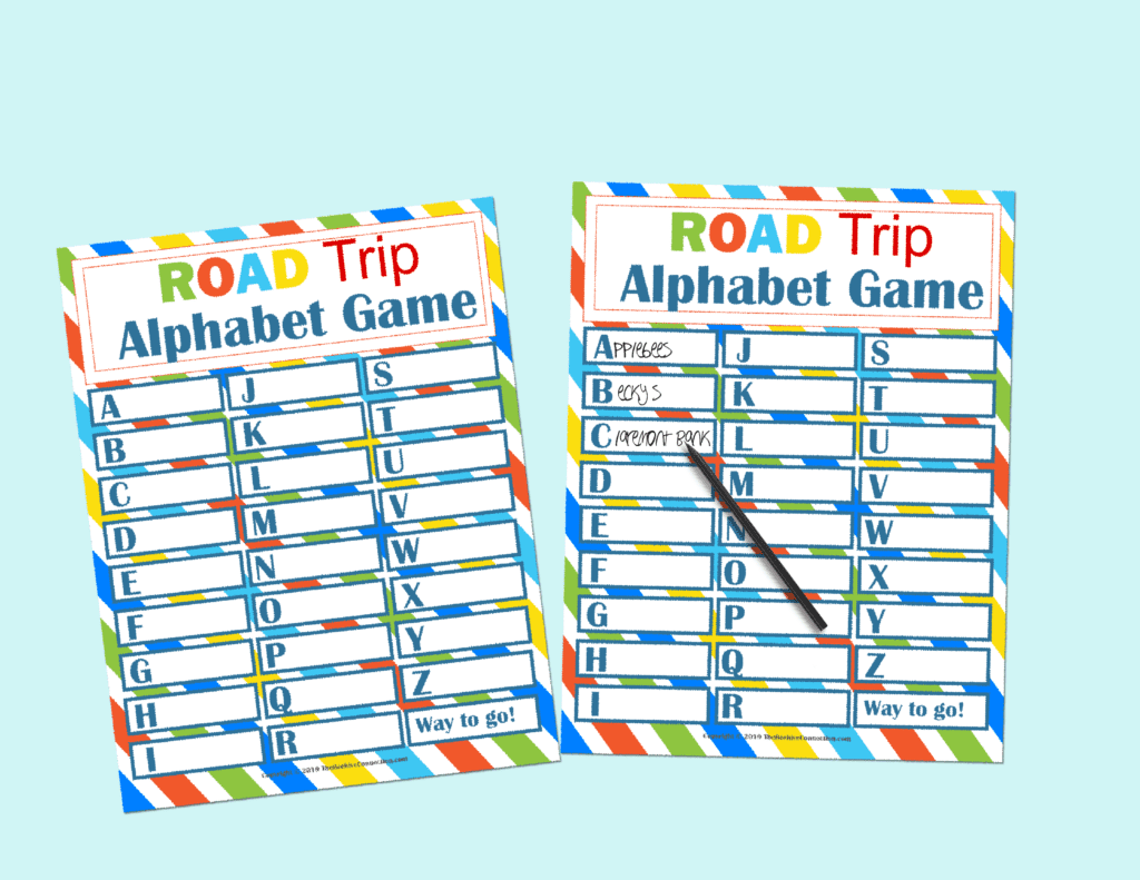 Alphabet Travel Game Mockup Kids Travel Games