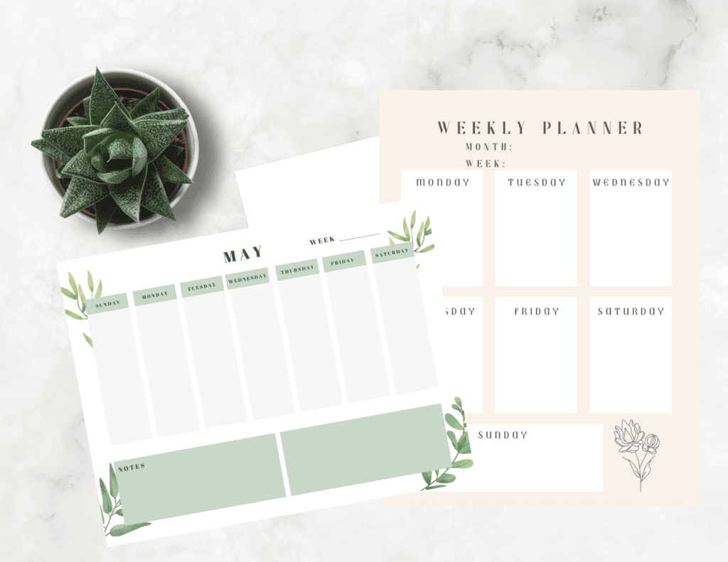 May 2021 Free printable calendars and weekly planner