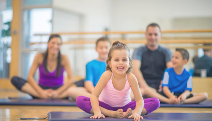family activities for the weekend family on yoga mats
