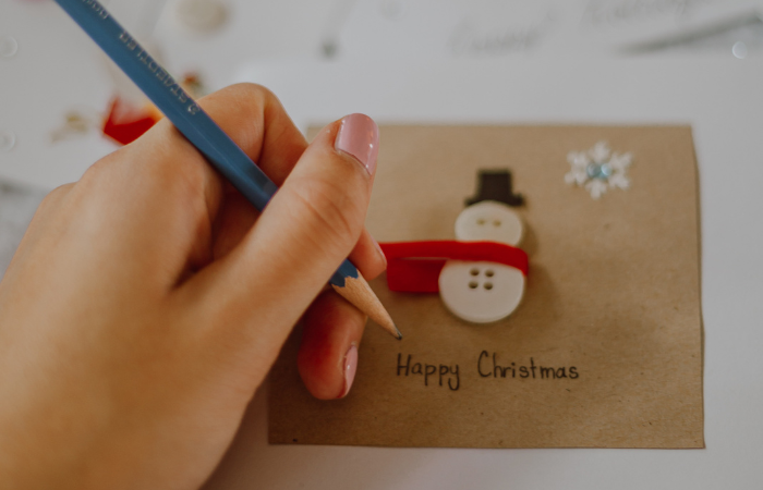 christmas wishes for best friend girl hand writing on card