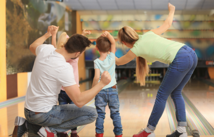 family bowling indulgent parenting