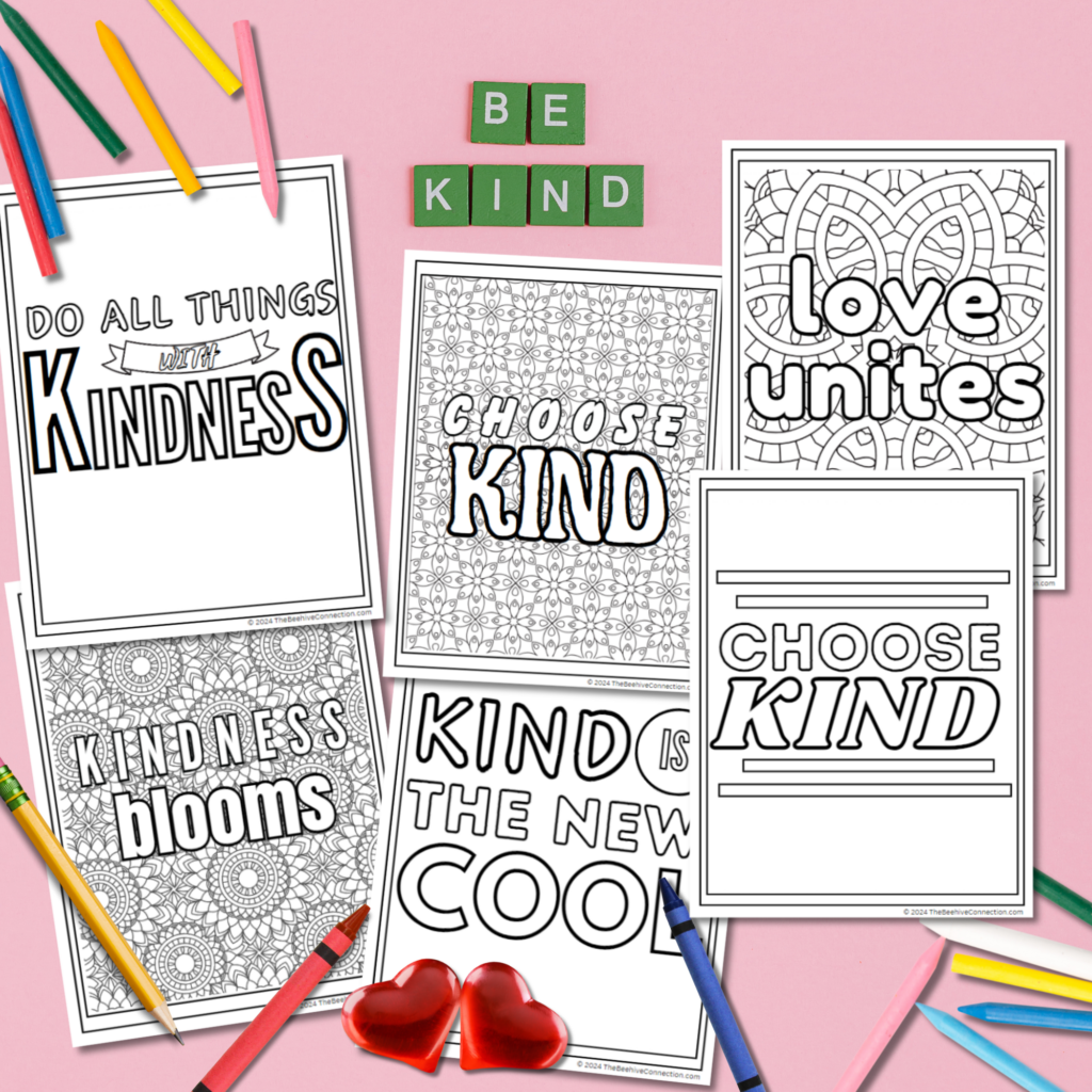 word art kindness coloring pages