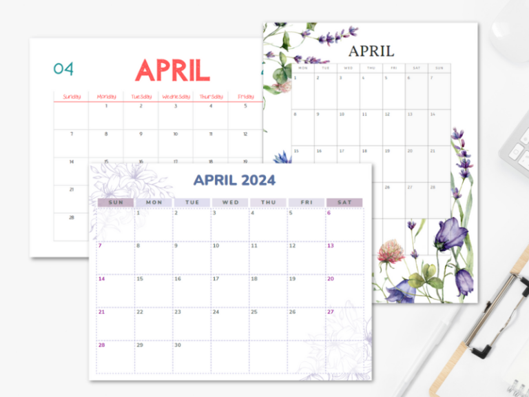 FREE Printable Calendar April 2024