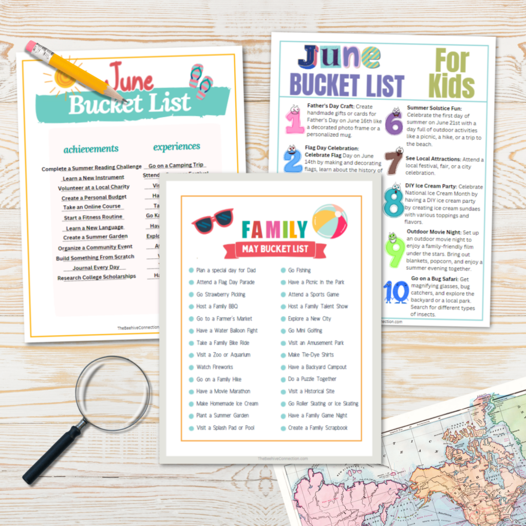 june bucket list printables for teens families and kids