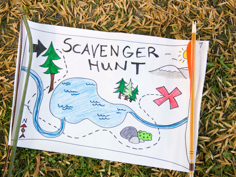 inexpensive family fun - scavenger hunt drawing