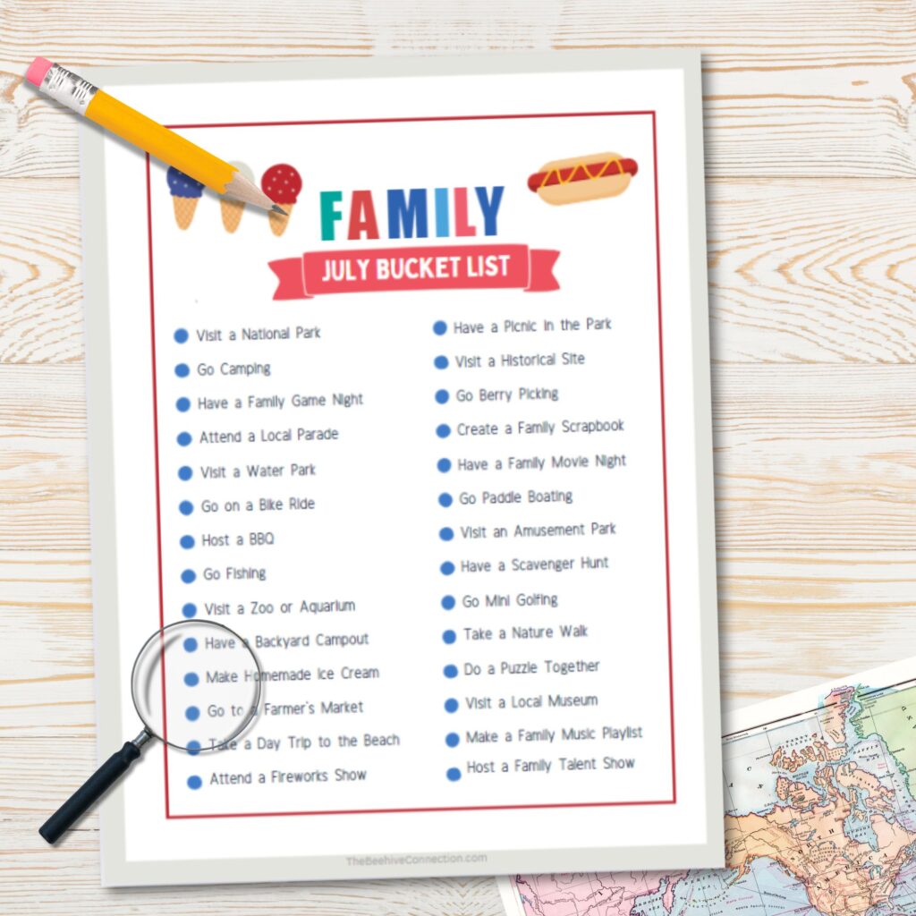 July bucket list for family