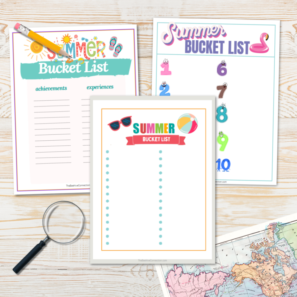 summer bucket list free printable