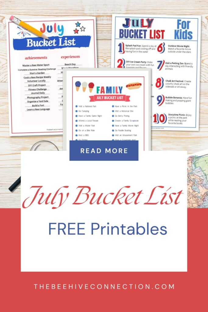 July Bucket List FREE Printable