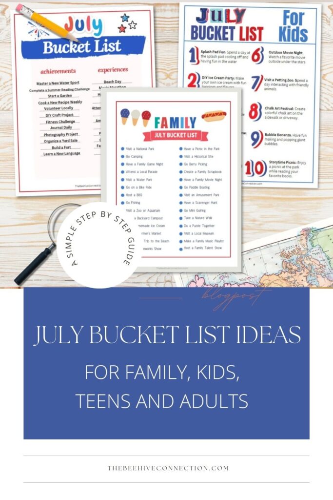 July Bucket List for adults