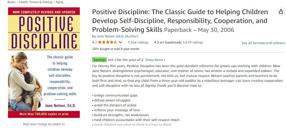 Positive Discipline Book from Jane Nelsen on Best Positive Discipline Books for New Parents