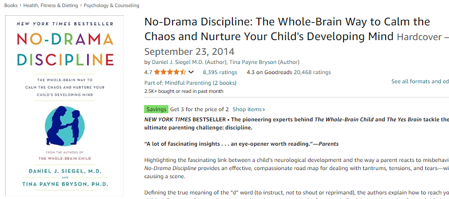 screen shot of Best Positive Discipline Books for New Parents No-Drama Discipline