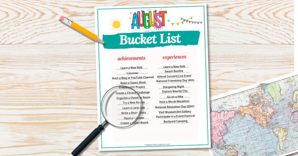 August Bucket List for Teens