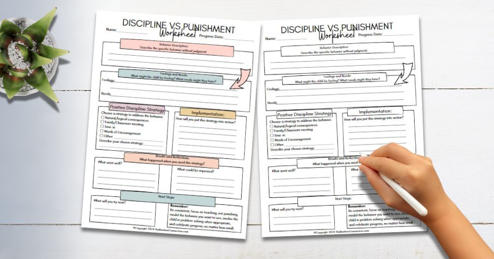 positive discipline vs punishment worksheet