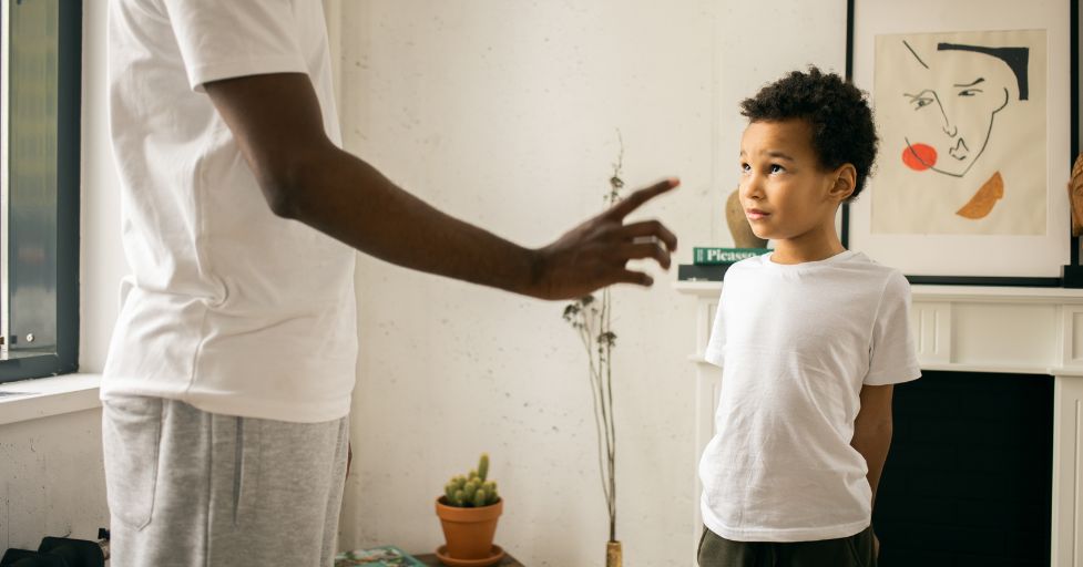 dad talking to son