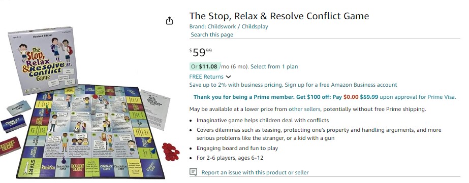 The Stop Relax and Resolve Conflict resolution games for kids