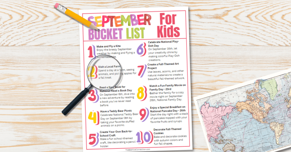 September Bucket List for kids