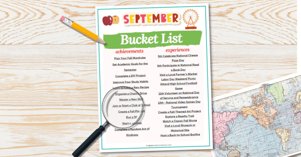 September Bucket List for Teens