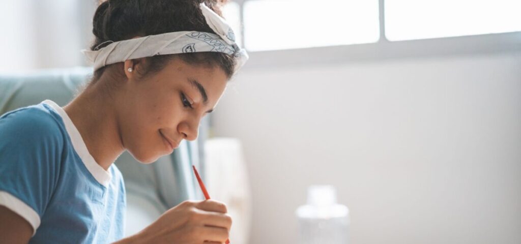 girl painting something