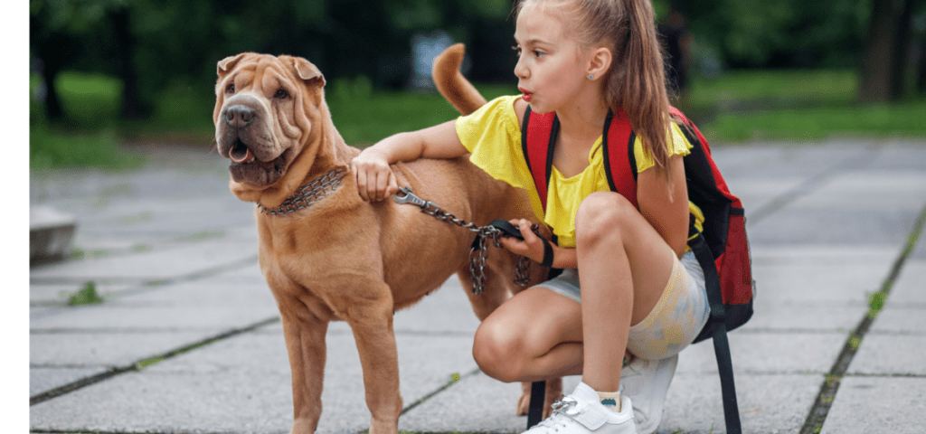 girl with a dog