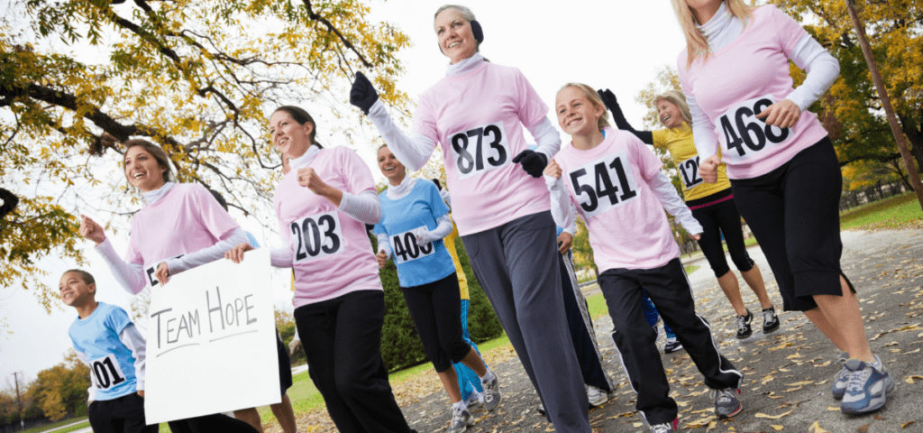 family at a charity walk