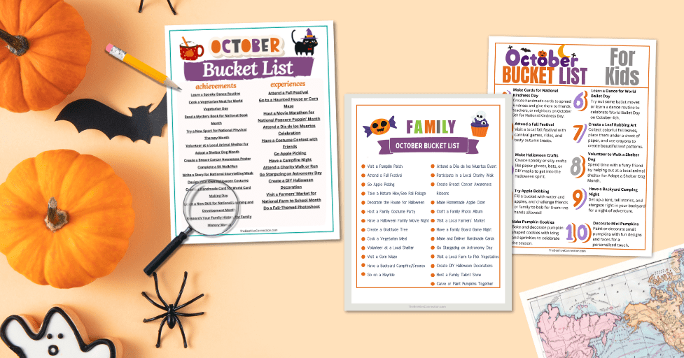 October Bucket List Ideas Printable