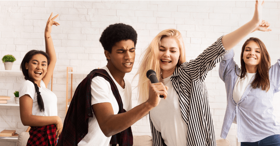 Activities for Teenagers on Self-Esteem Teens singing and dancing