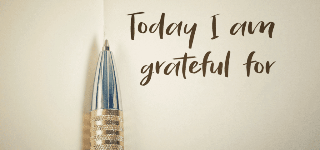 a journal page that says "Today I am grateful for" 