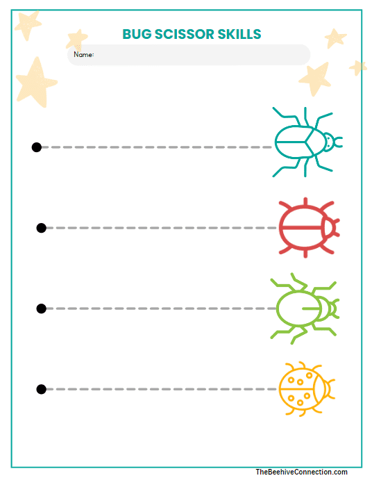 simple cutting worksheets horizontal