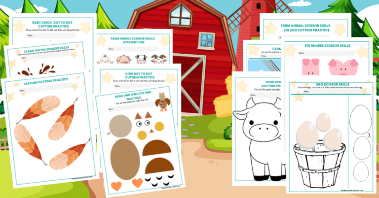 13 FREE Fun Farm Animal Cutting Worksheets for Kids