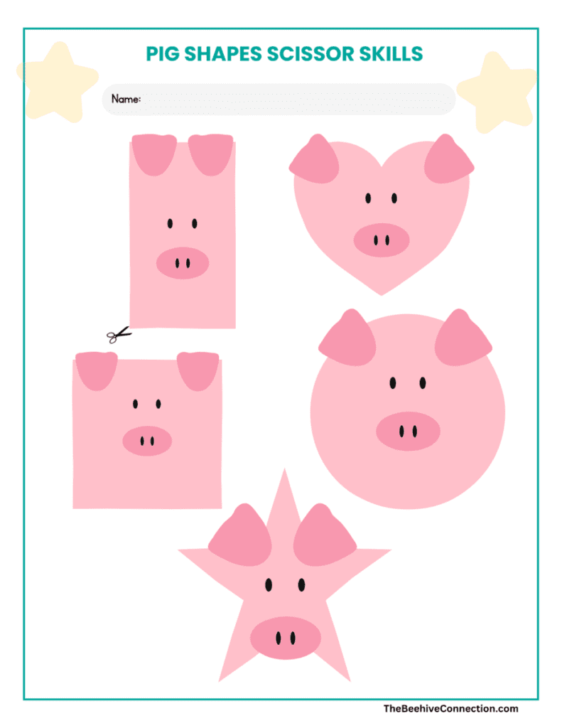 basic shapes cutting worksheets