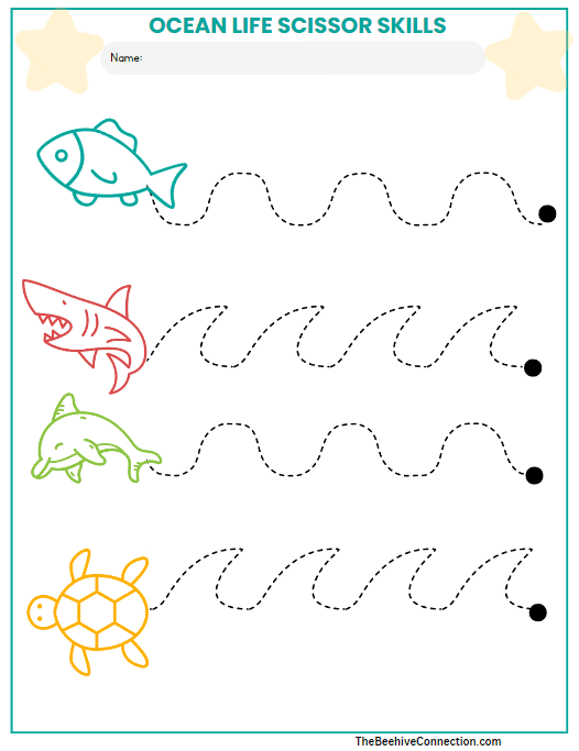 wavy lines simple cutting worksheets