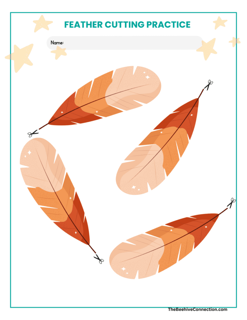 feather cutting practice worksheets