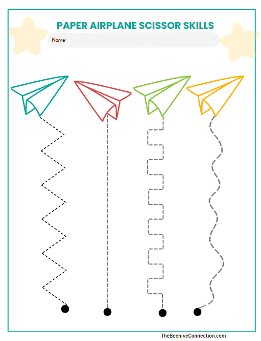 cutting worksheets mixed lines