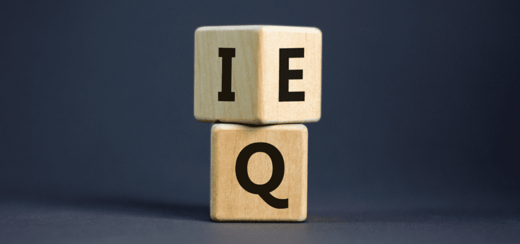 cubes that say I, E and Q