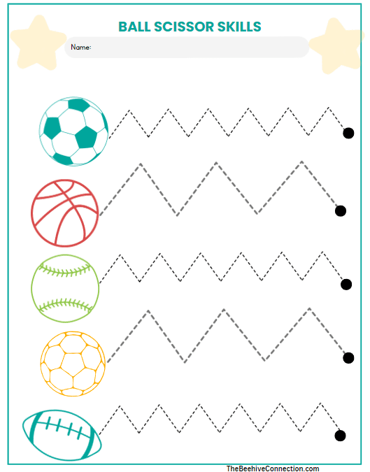 simple cutting worksheets zig zags