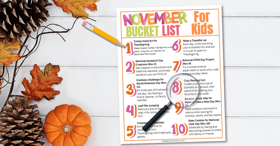 November Bucket List Ideas for Kids